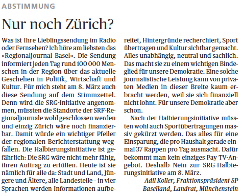 Nur noch Zürich?